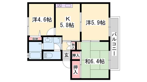 グリーンヒル今宿の物件間取画像